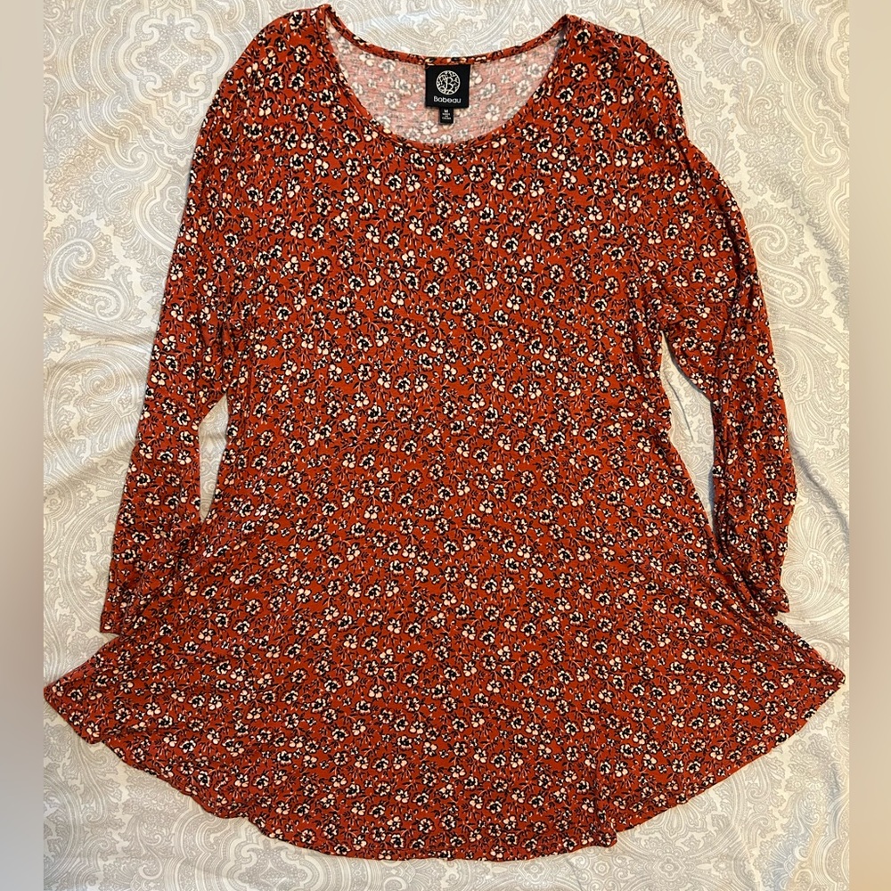 Womens tunic floral spandex size medium